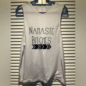 Namaste B**ches Tank, White, L